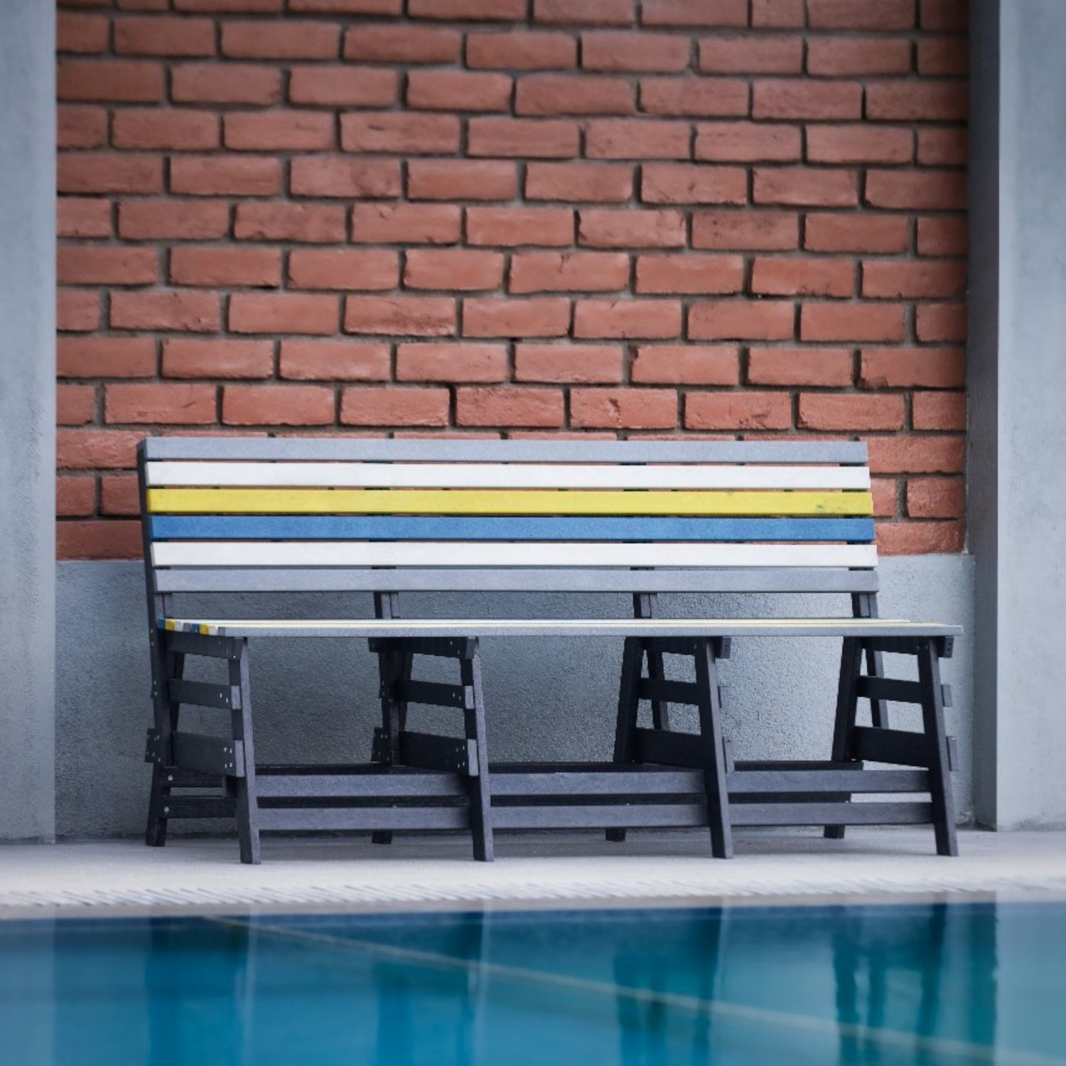 Eco classic 3 seater bench with backrest