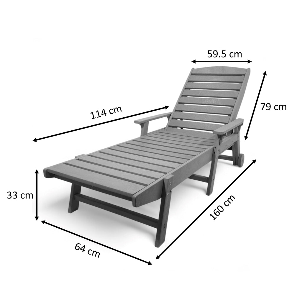 Eco Modern Pool Bench with Armrest with Wheels