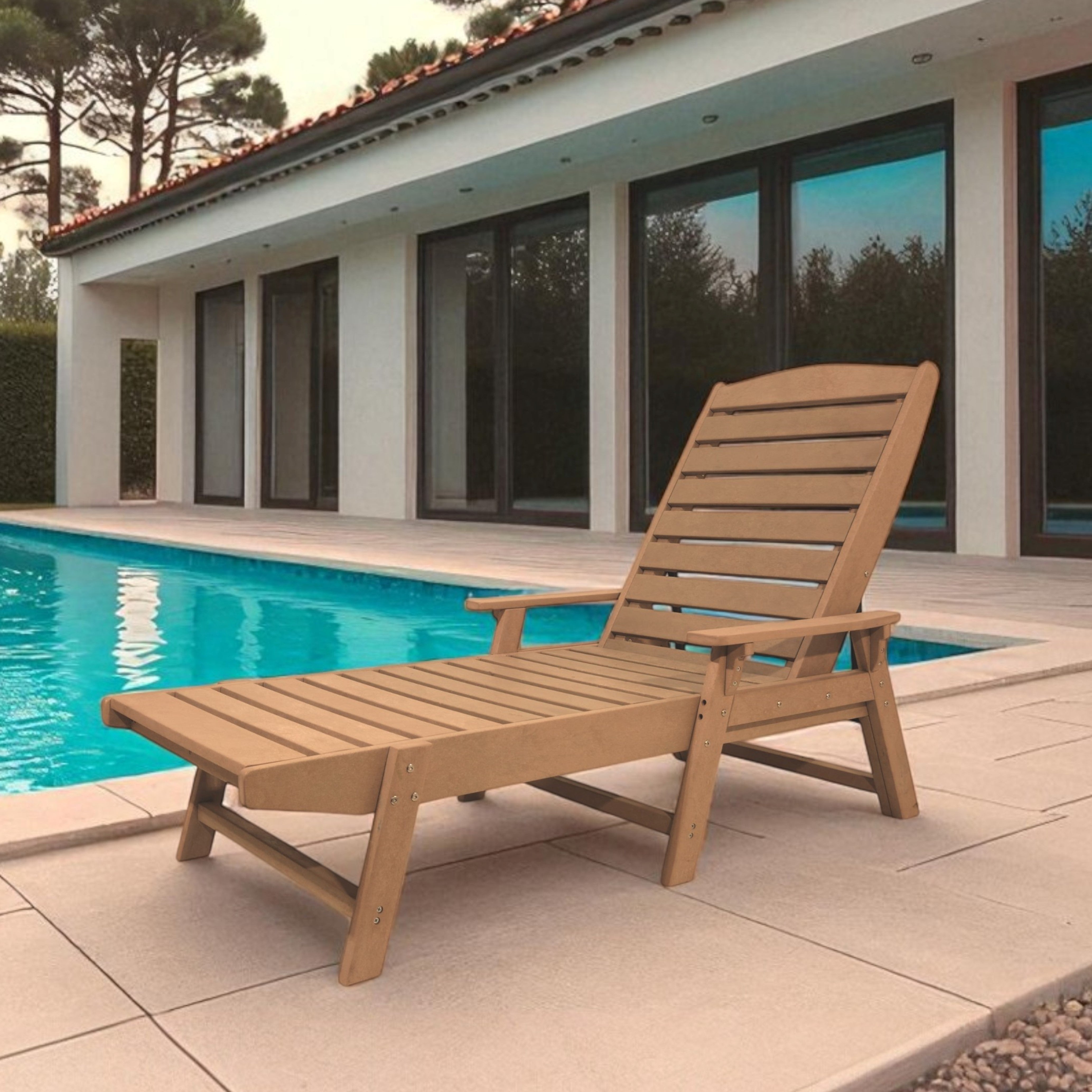 Eco Modern pool Bench with armrest