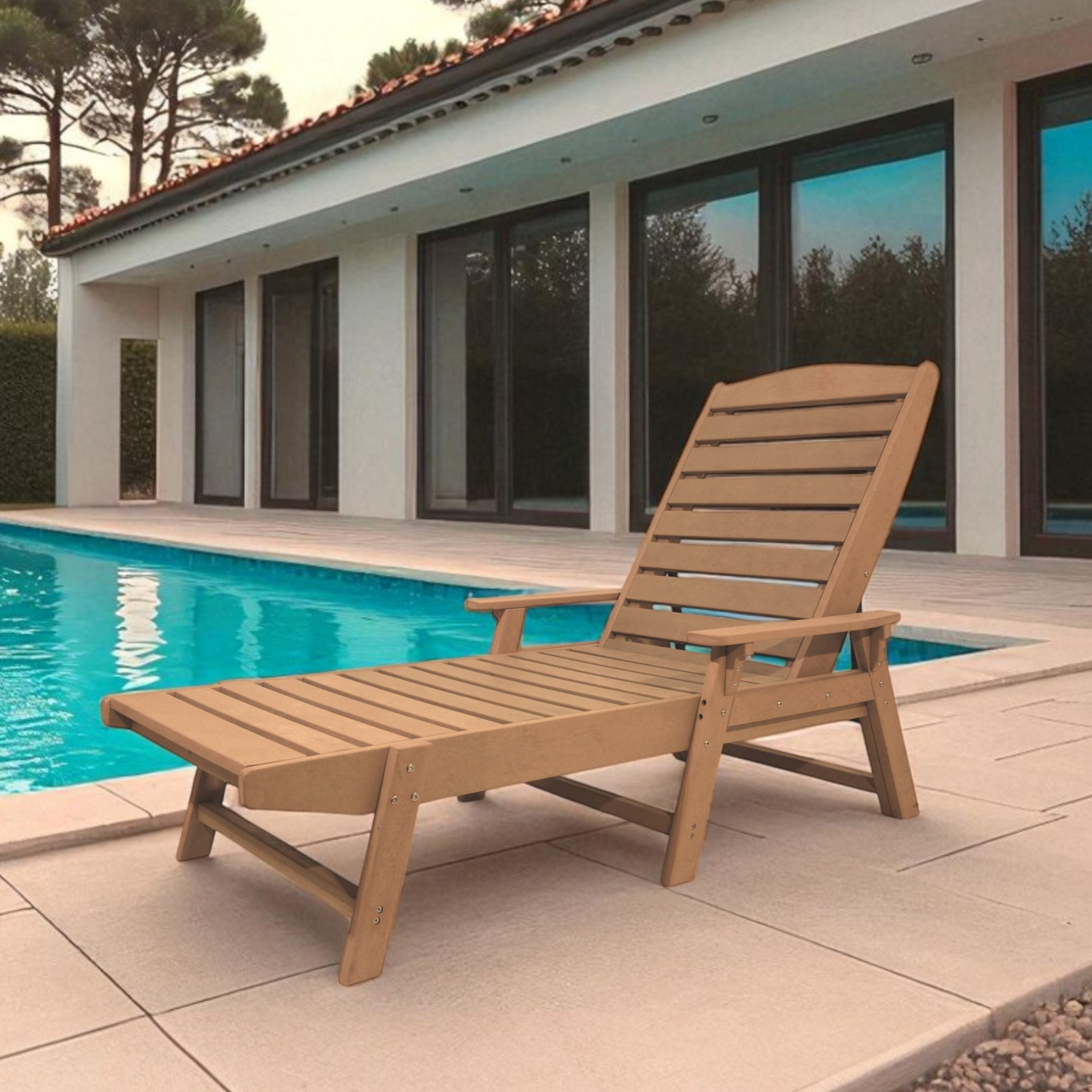 Eco Modern pool Bench with Armrest