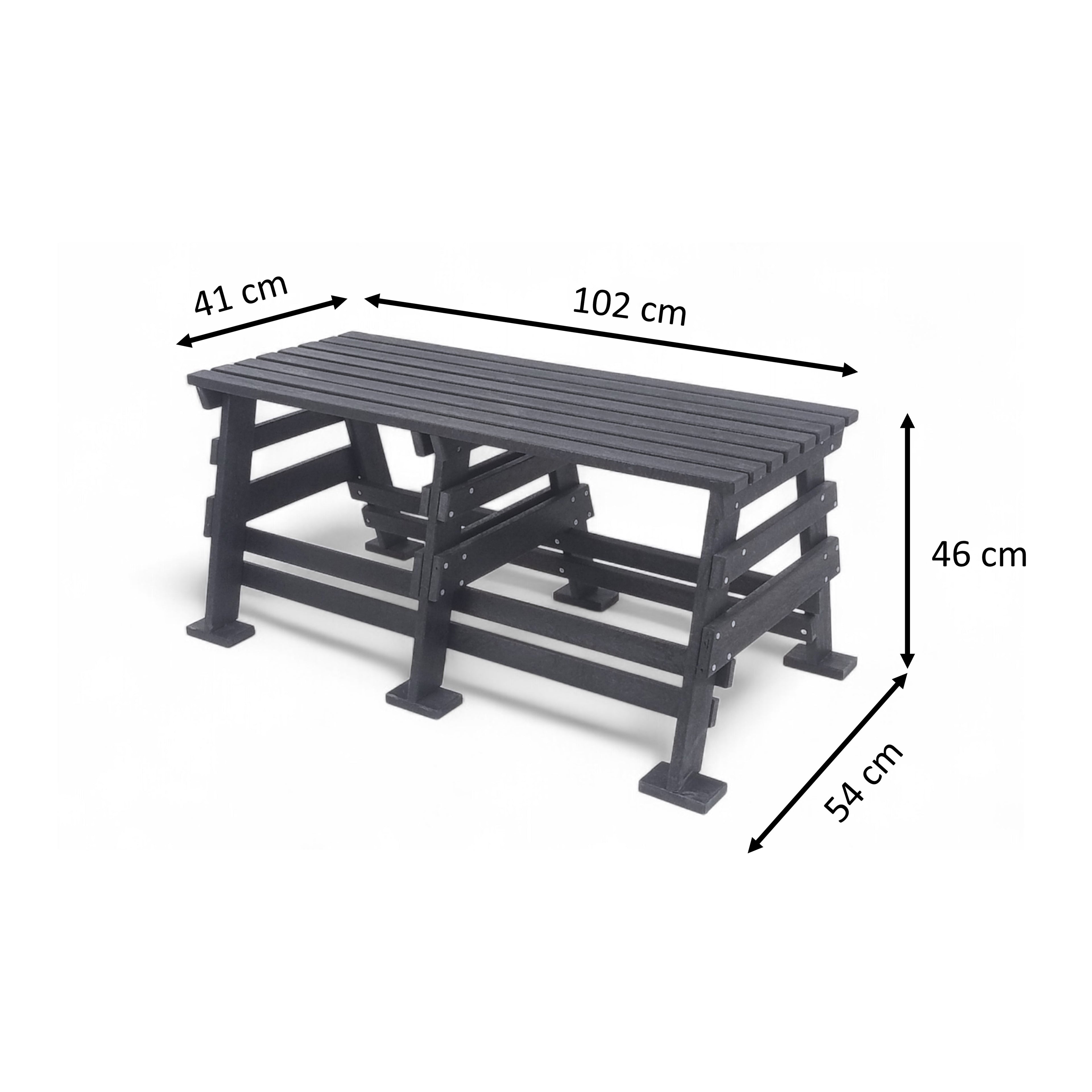 Eco classic 2 seater bench without backrest
