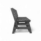 Eco classic 2 seater bench with backrest