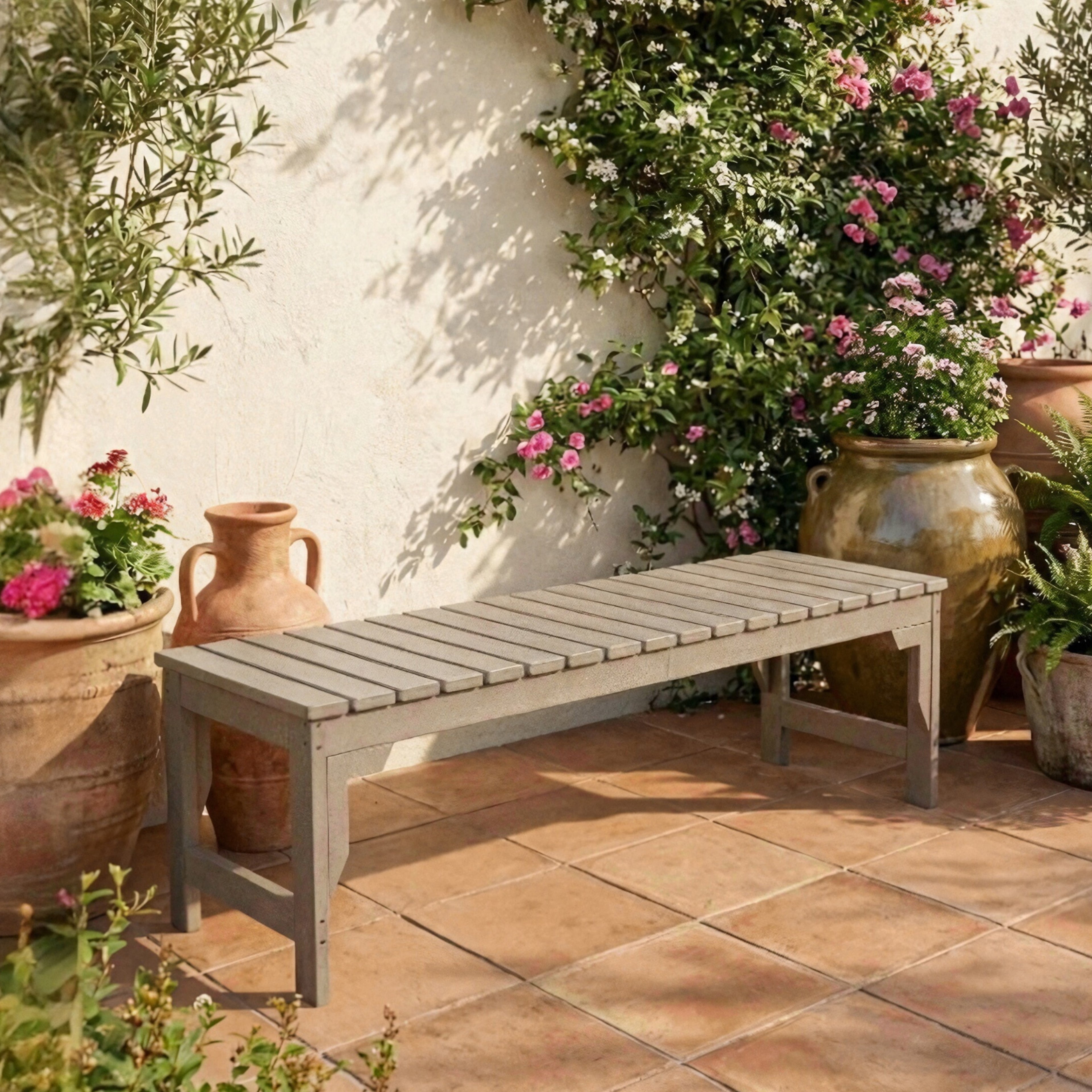 Eco Apex 3 seater bench without backrest made from recycled plastic for outdoor garden and seating use