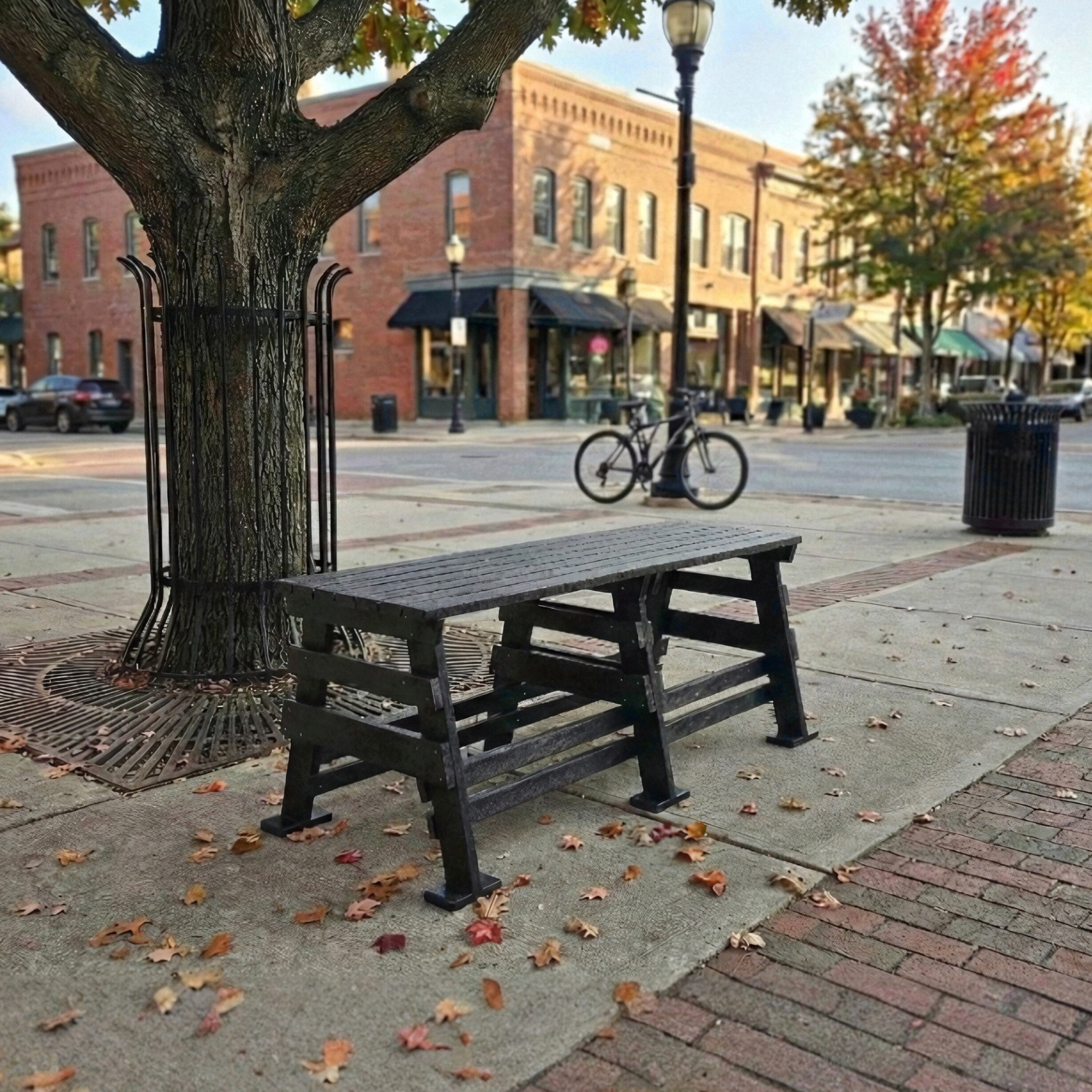 Eco classic 2 seater bench without backrest image 1