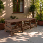 Eco classic 3 seater outdoor bench without backrest made from recycled plastic waste lumber by econiture