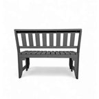 Back view of eco apex 2 seater recycled plastic outdoor bench with backrest