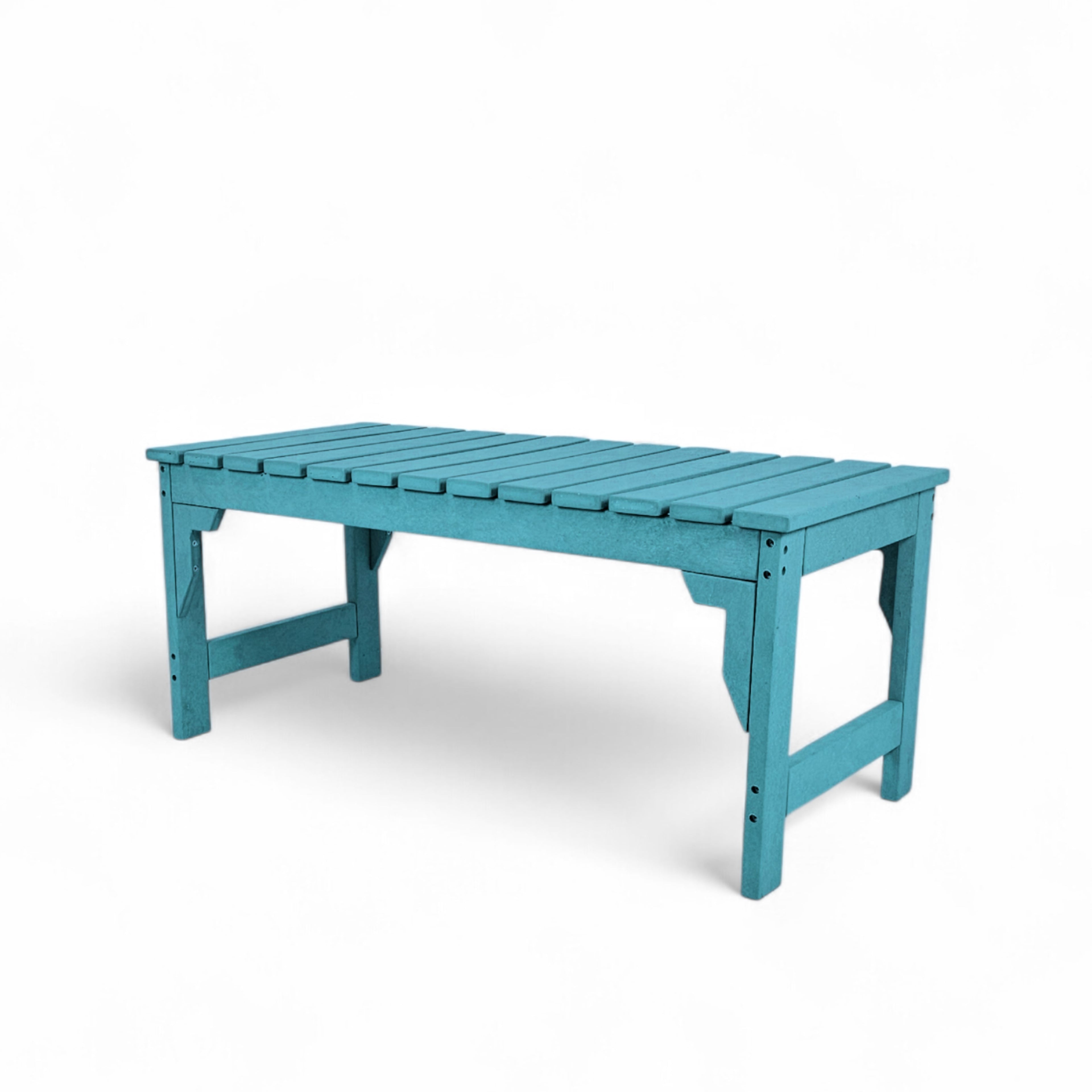 eco apex 2 seater recycled plastic bench without backrest in aruba color for patio and outdoor spaces