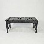 front view of eco apex 2 seater recycled plastic outdoor bench without backrest
