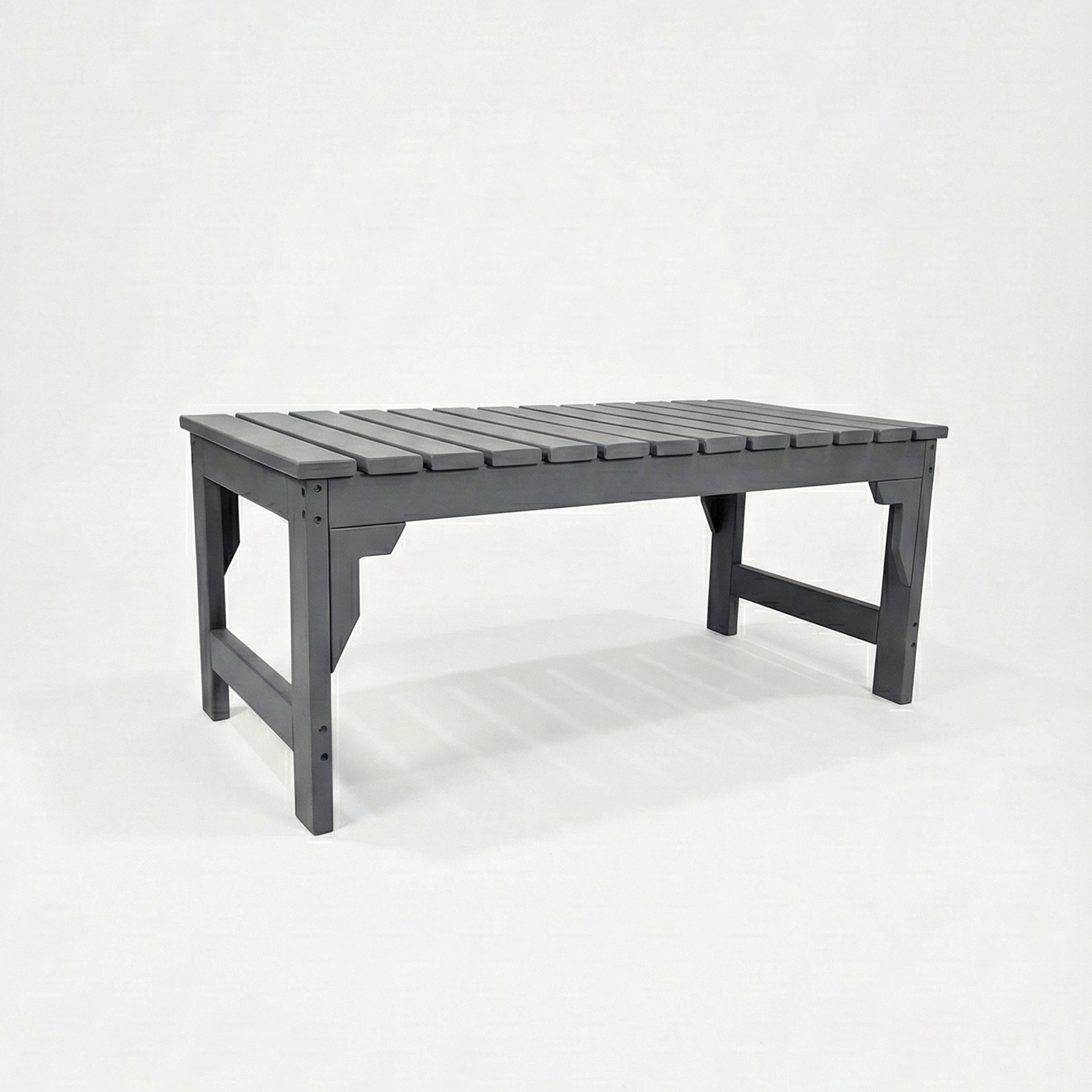 side view of eco apex 2 seater recycled plastic outdoor bench without backrest
