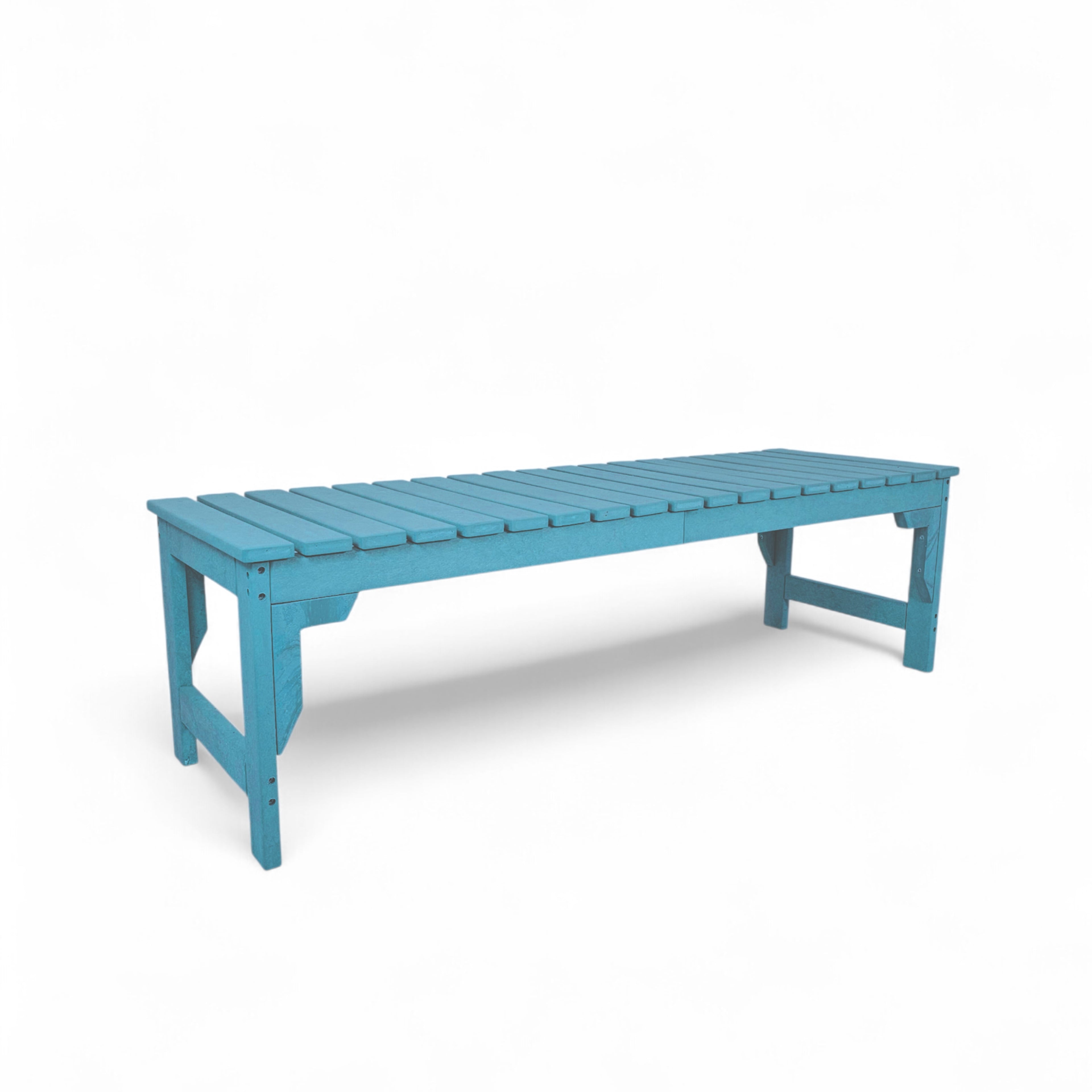 eco apex 3 seater recycled plastic bench without backrest in aruba color for patio and outdoor spaces