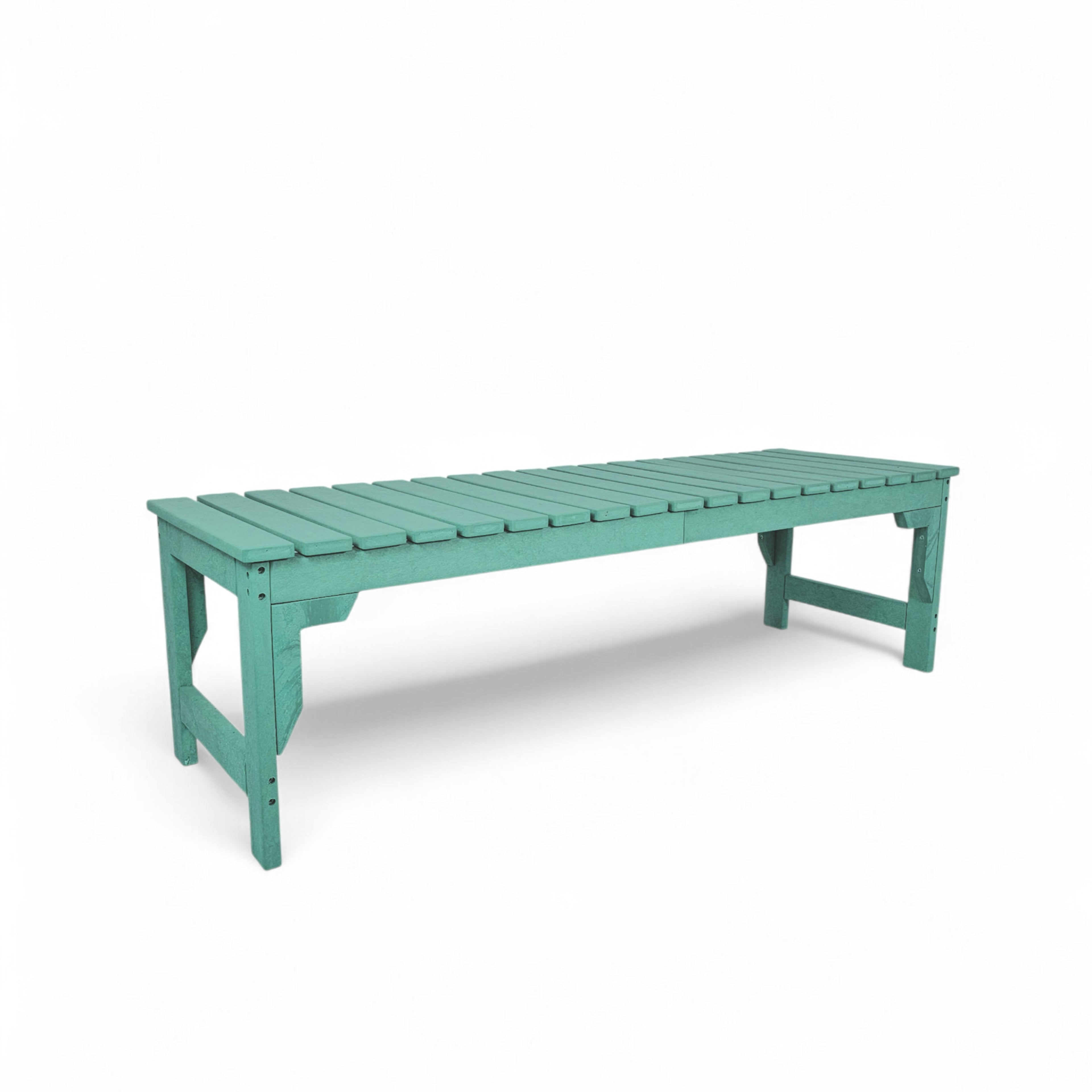eco apex 3 seater recycled plastic bench without backrest in green color for patio and outdoor spaces