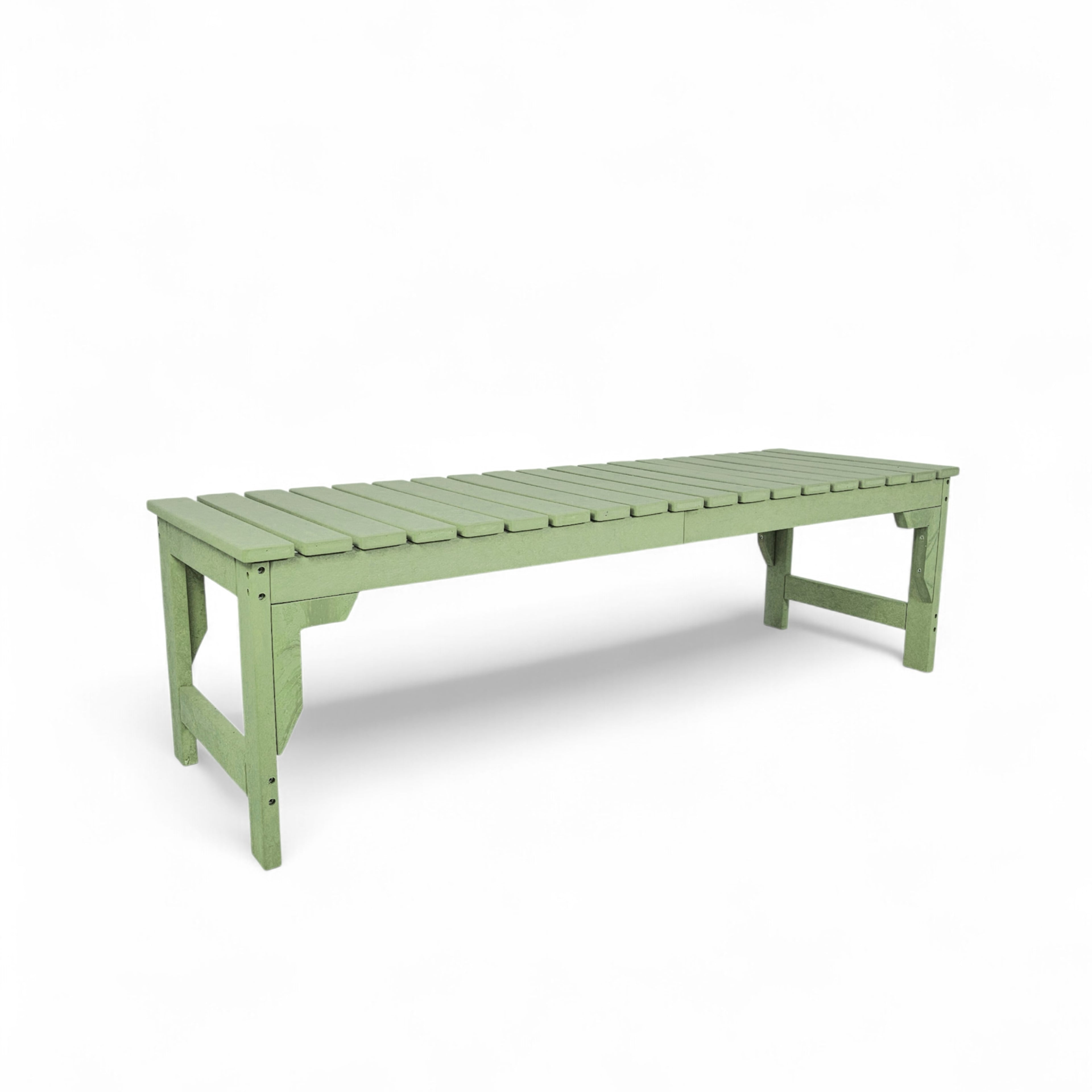 eco apex 3 seater recycled plastic bench without backrest in mint color for patio and outdoor spaces