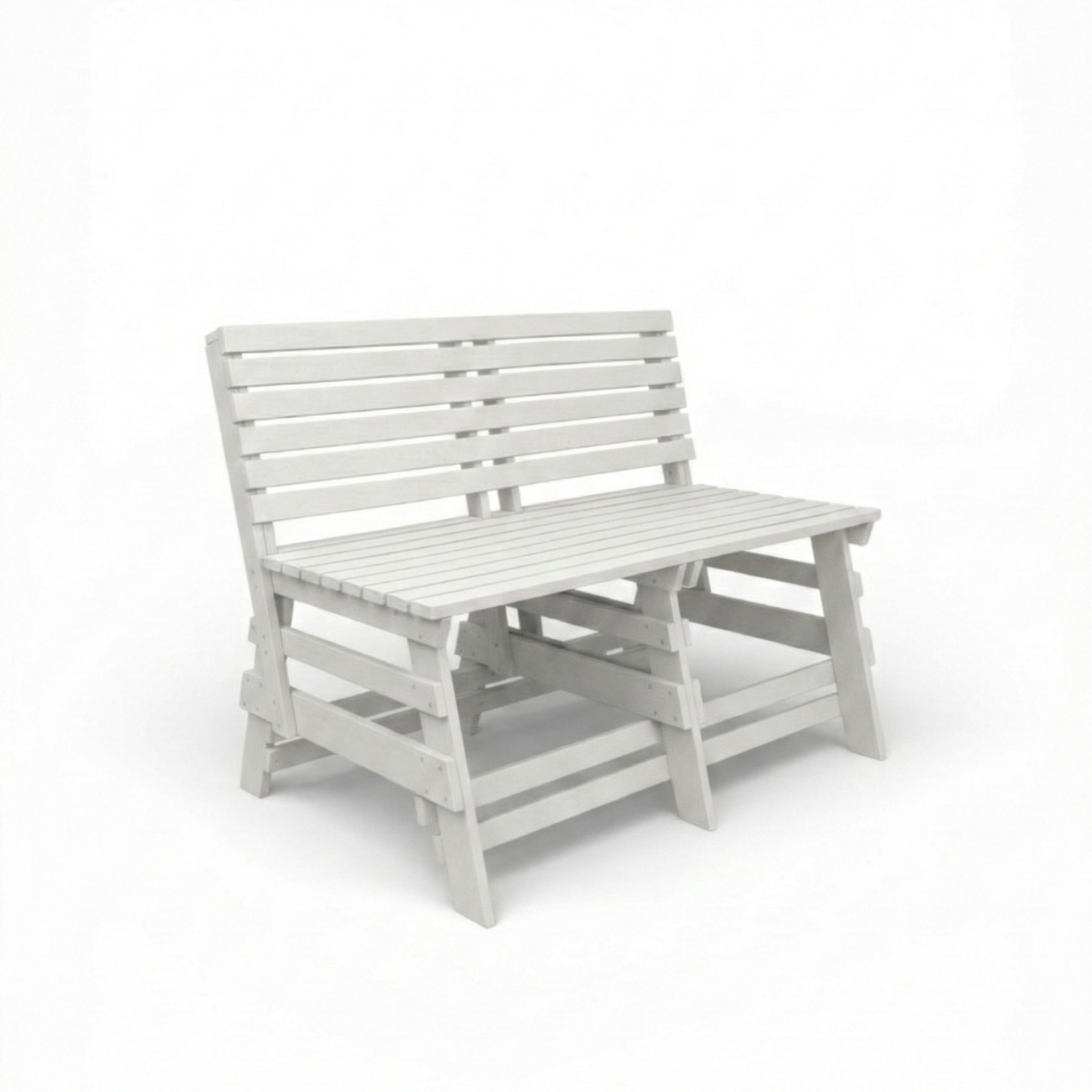 eco classic 2 seater recycled plastic bench with backrest in ivory color for patio and outdoor spaces
