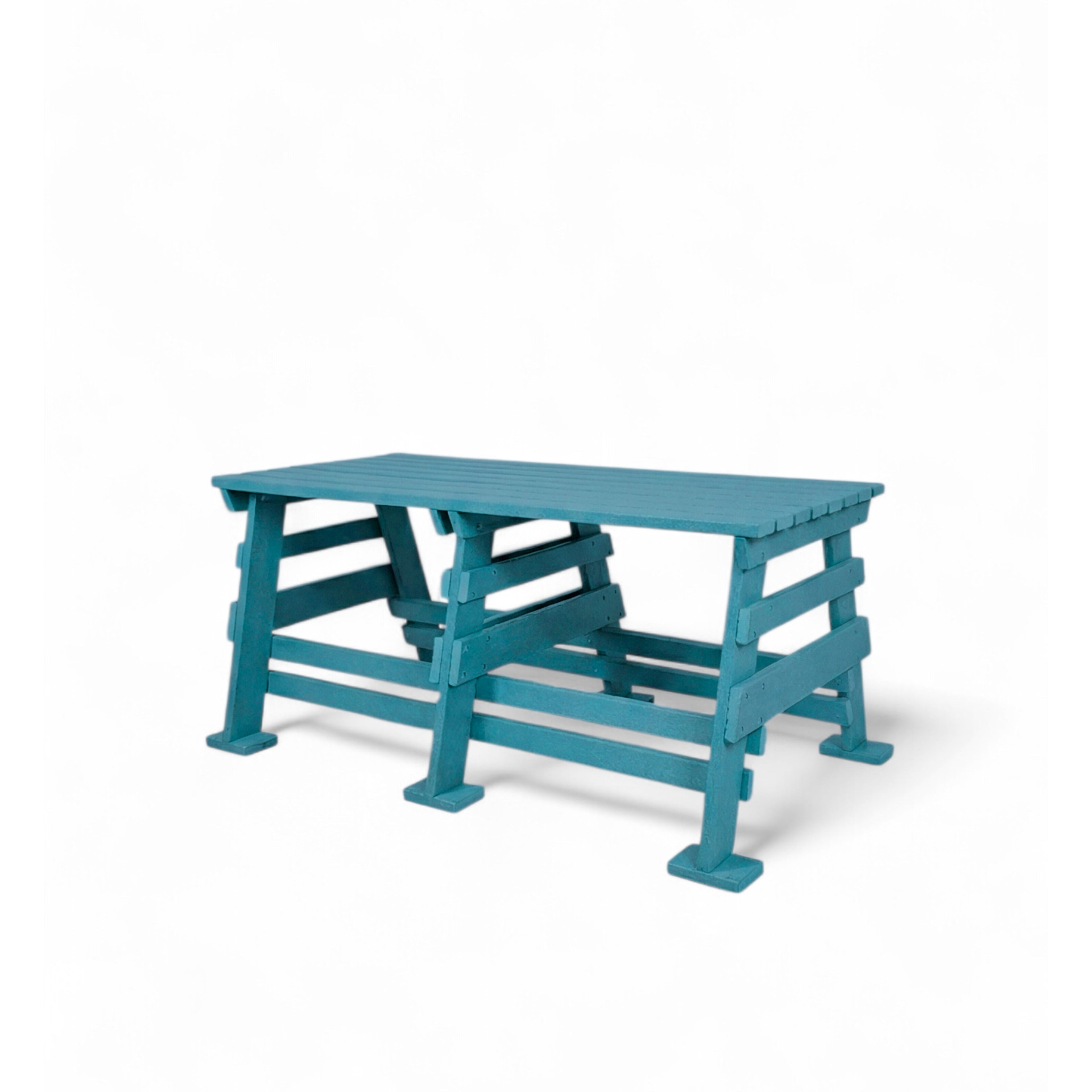 eco classic 2 seater recycled plastic bench without backrest in aruba color for patio and outdoor spaces