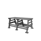 eco classic 2 seater recycled plastic bench without backrest in grey color for patio and outdoor spaces