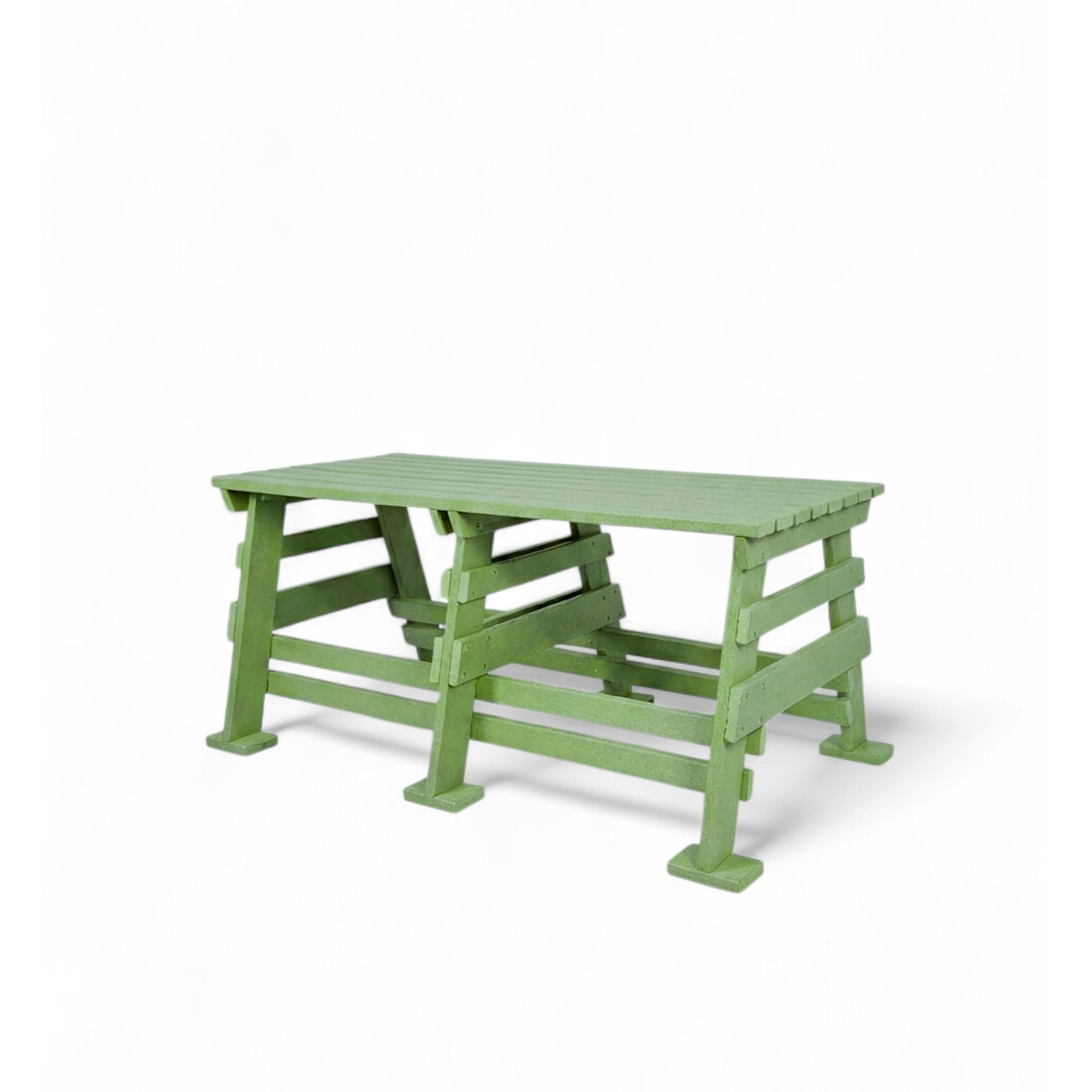eco classic 2 seater recycled plastic bench without backrest in mint color for patio and outdoor spaces