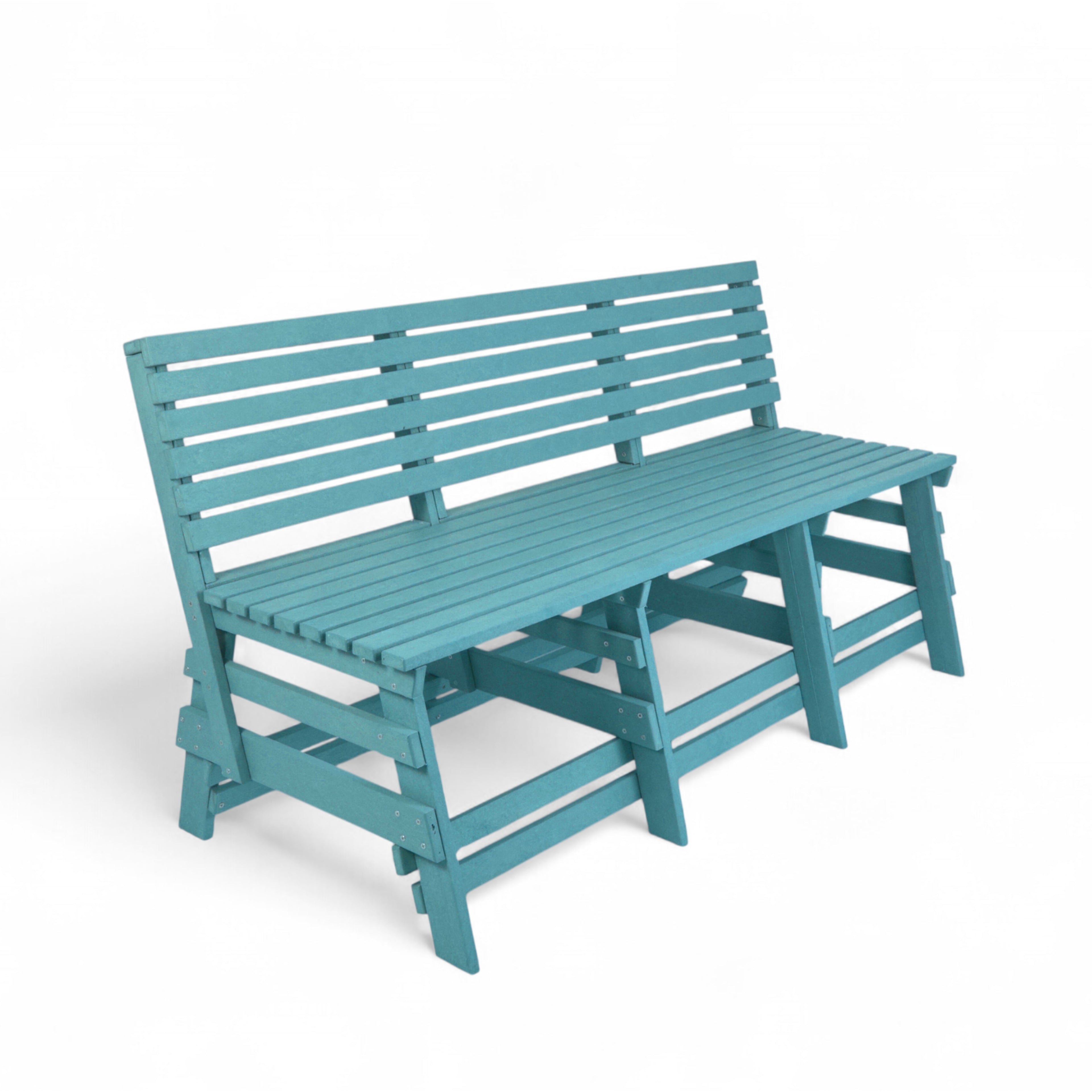 Eco classic 3 seater recycled plastic outdoor bench with backrest in aruba color