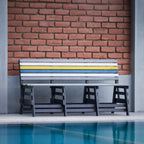 eco classic 3 seater outdoor bench with backrest made from recycled plastic waste lumber by econiture