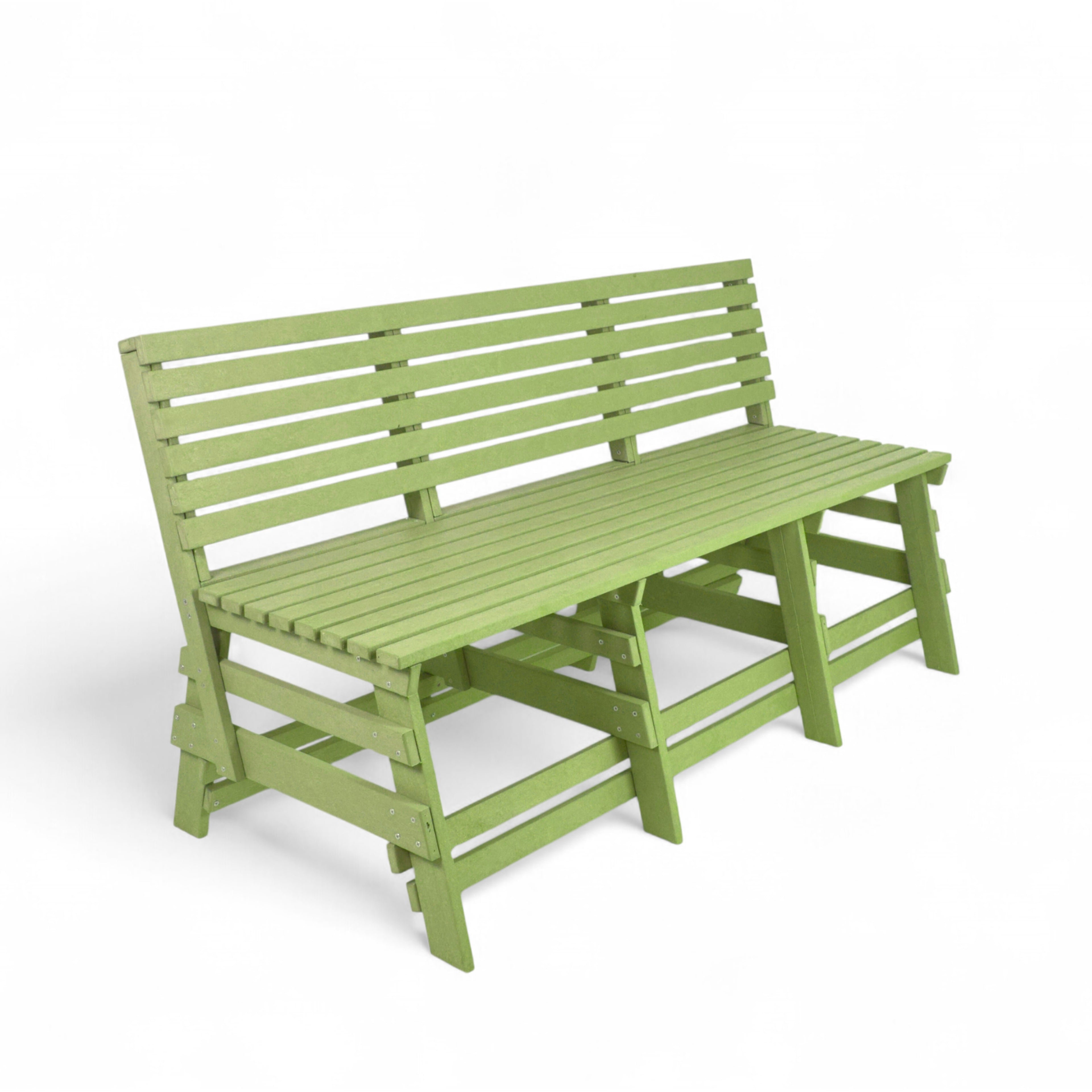 Eco classic 3 seater recycled plastic outdoor bench with backrest in mint color