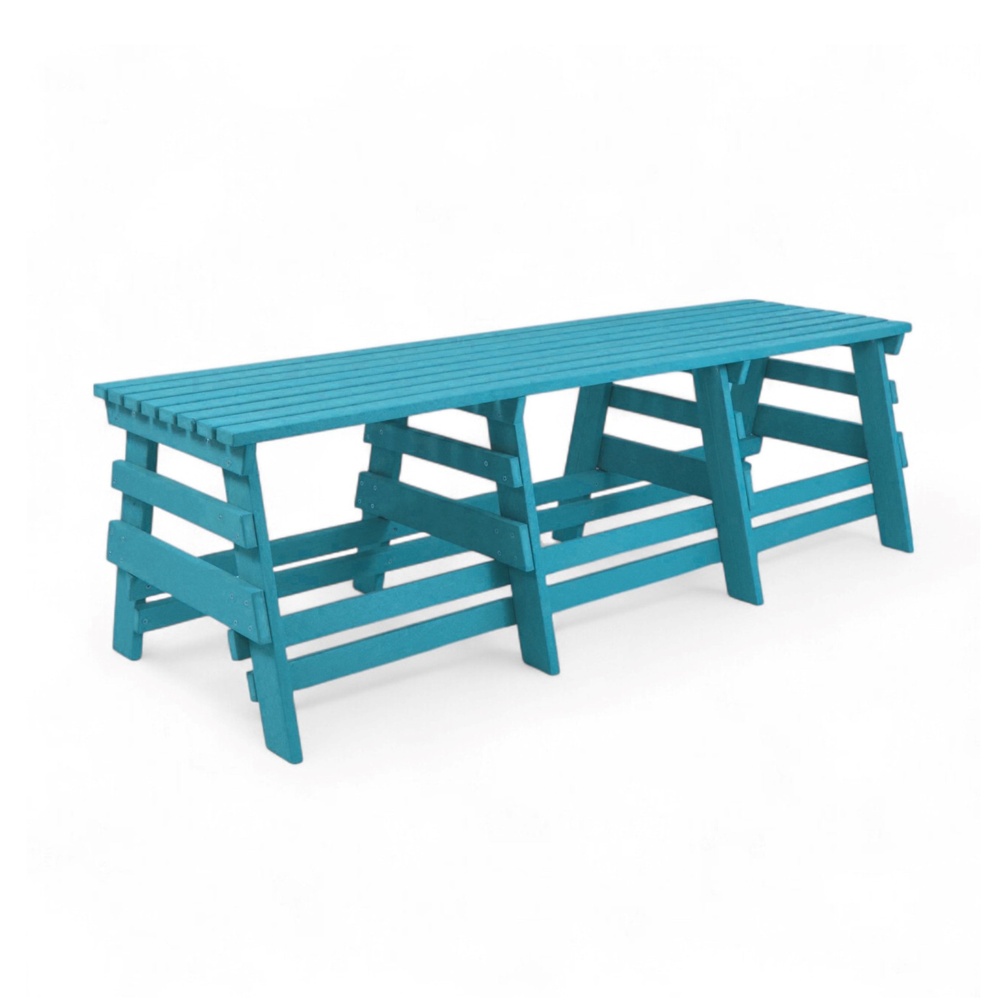eco classic 3 seater recycled plastic outdoor bench without backrest in aruba color