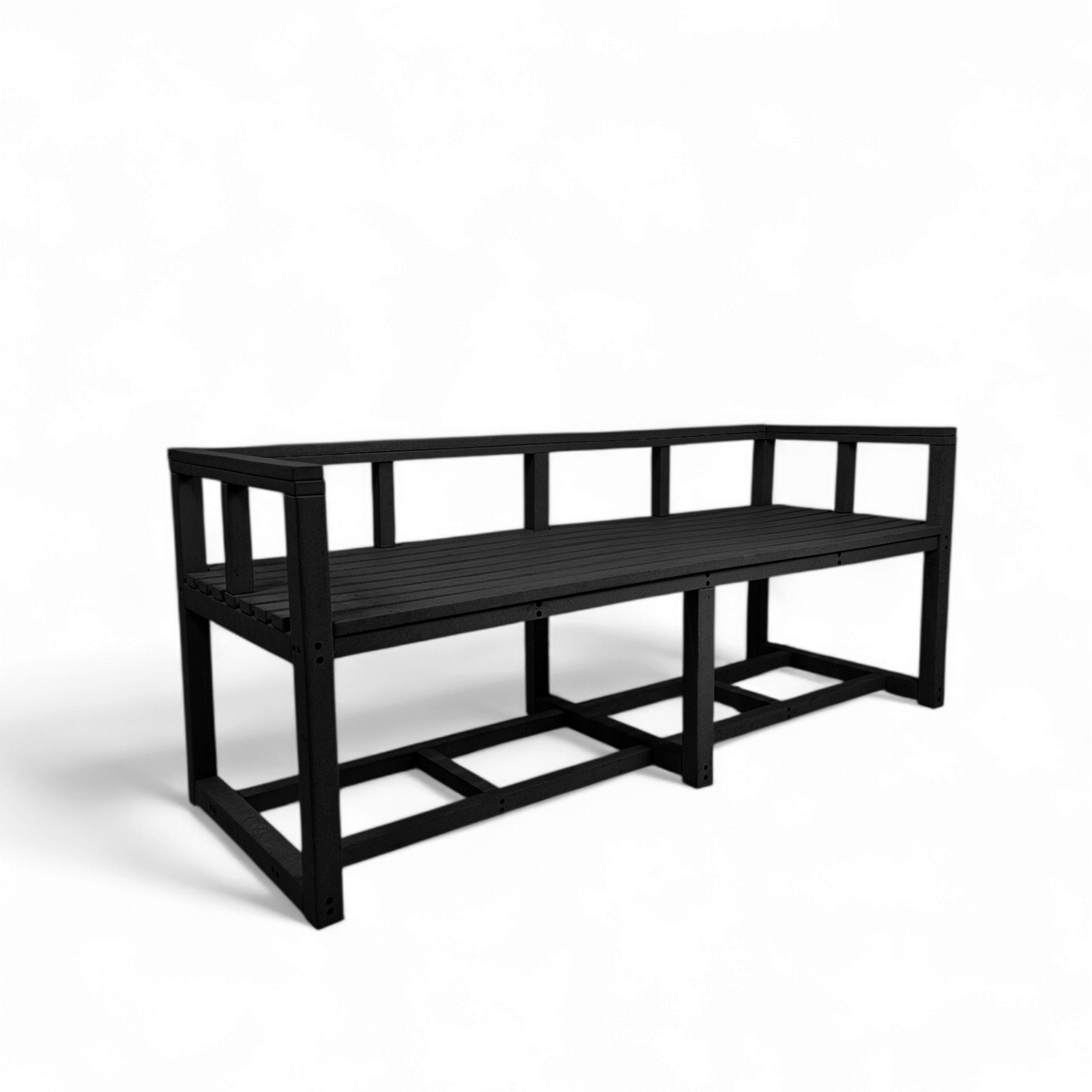 Patio eco elite 3 seater recycled plastic outdoor bench in black color