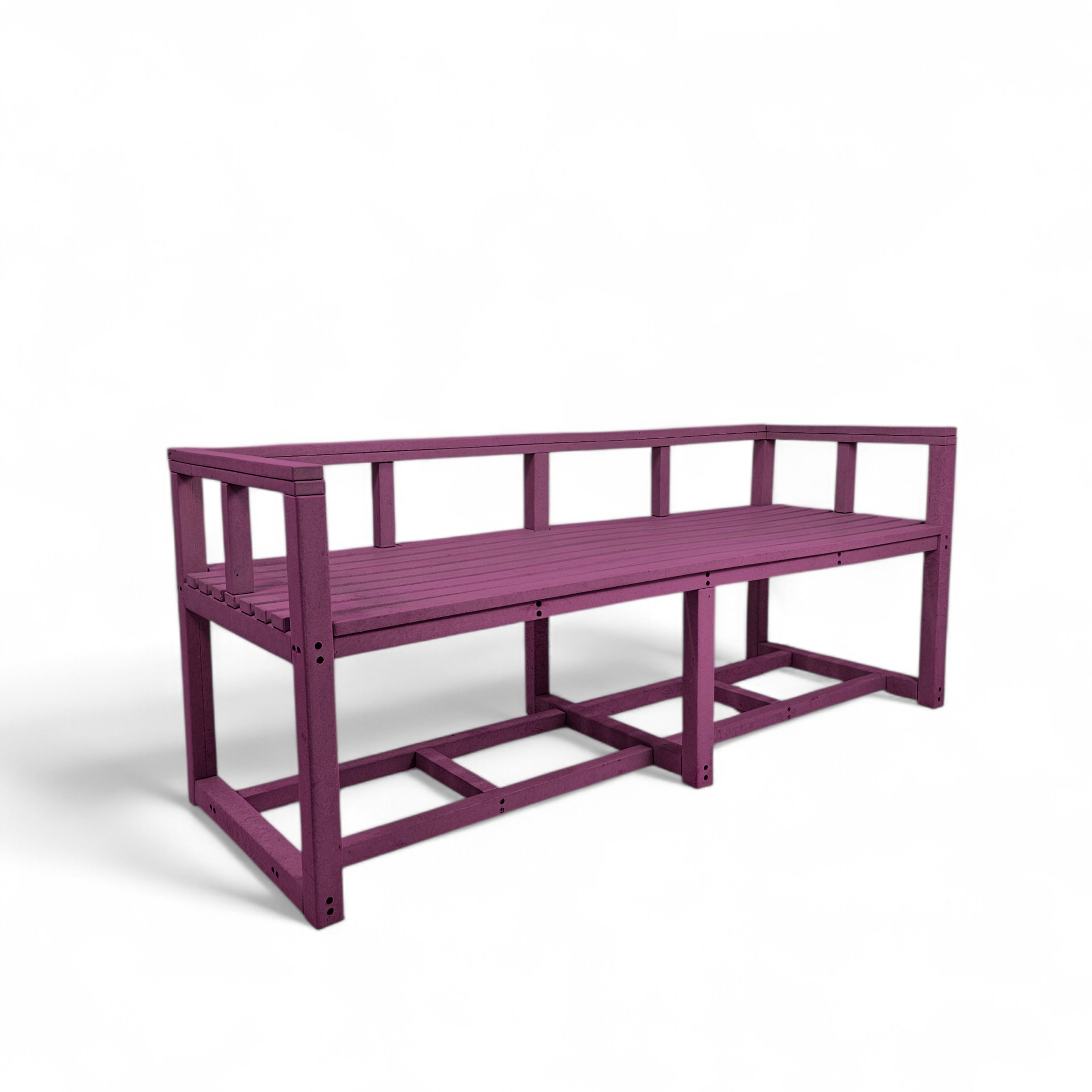 Patio eco elite 3 seater recycled plastic outdoor bench in burgundy color