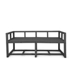 front view of eco elite 3 seater outdoor bench made from plastic waste