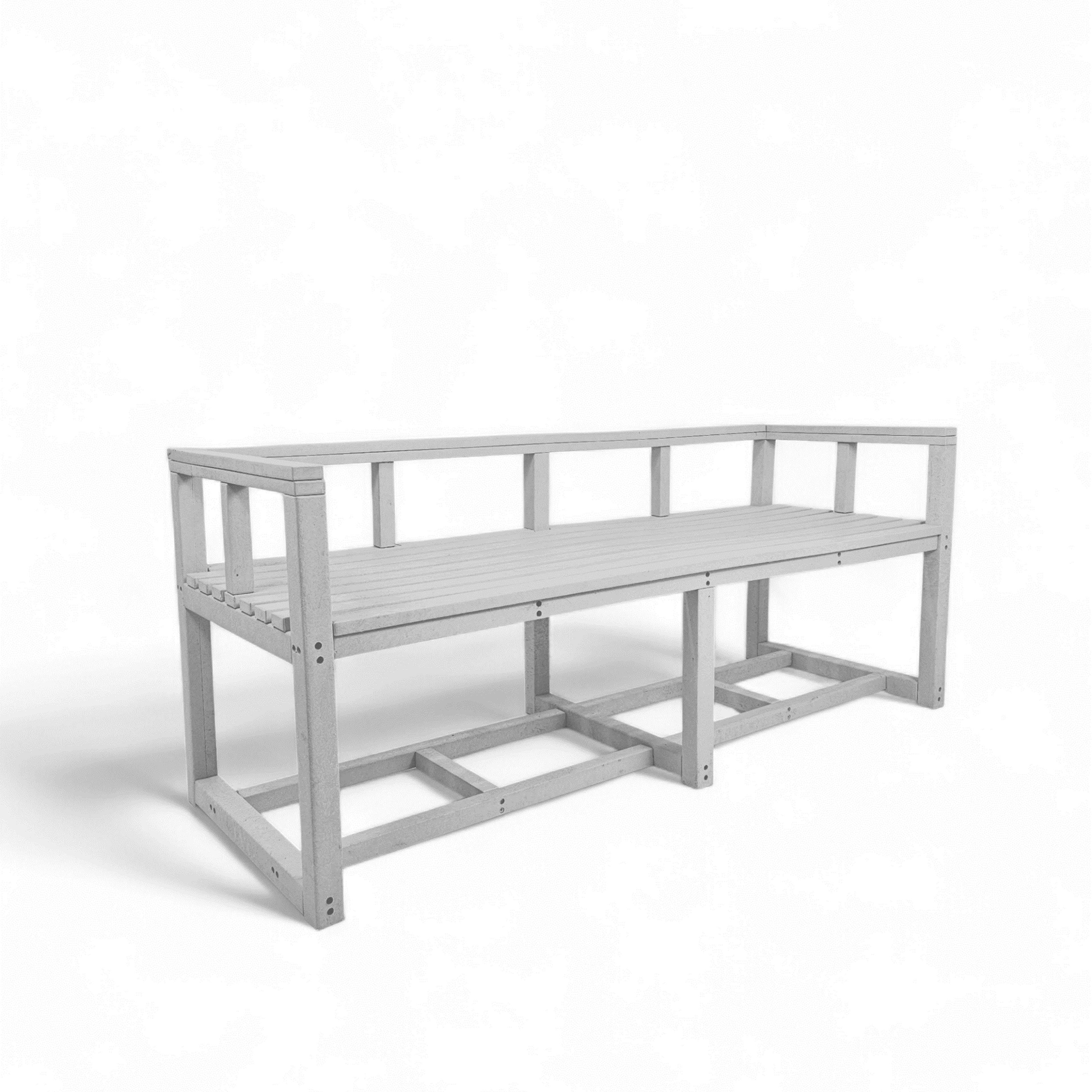 Patio eco elite 3 seater recycled plastic outdoor bench in ivory color