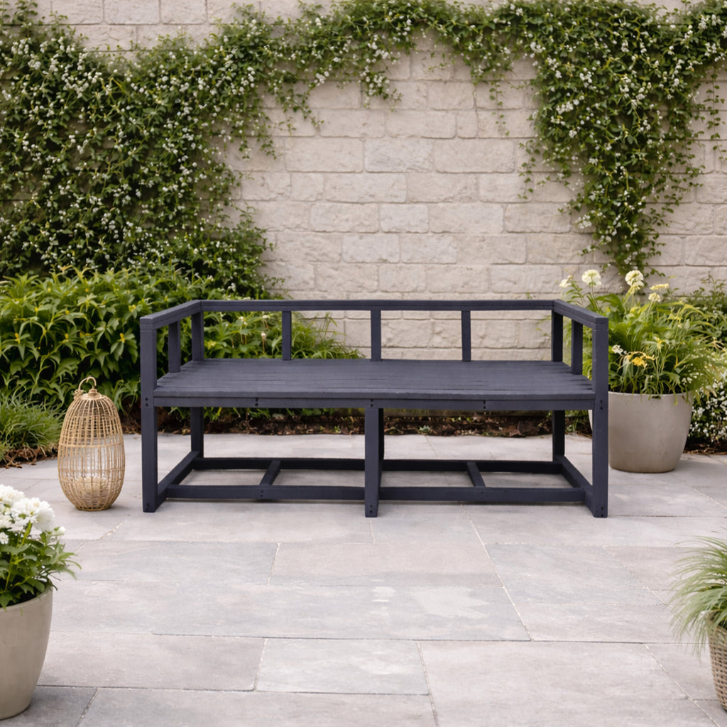 eco elite 3 seater outdoor bench made from recycled plastic waste lumber by econiture