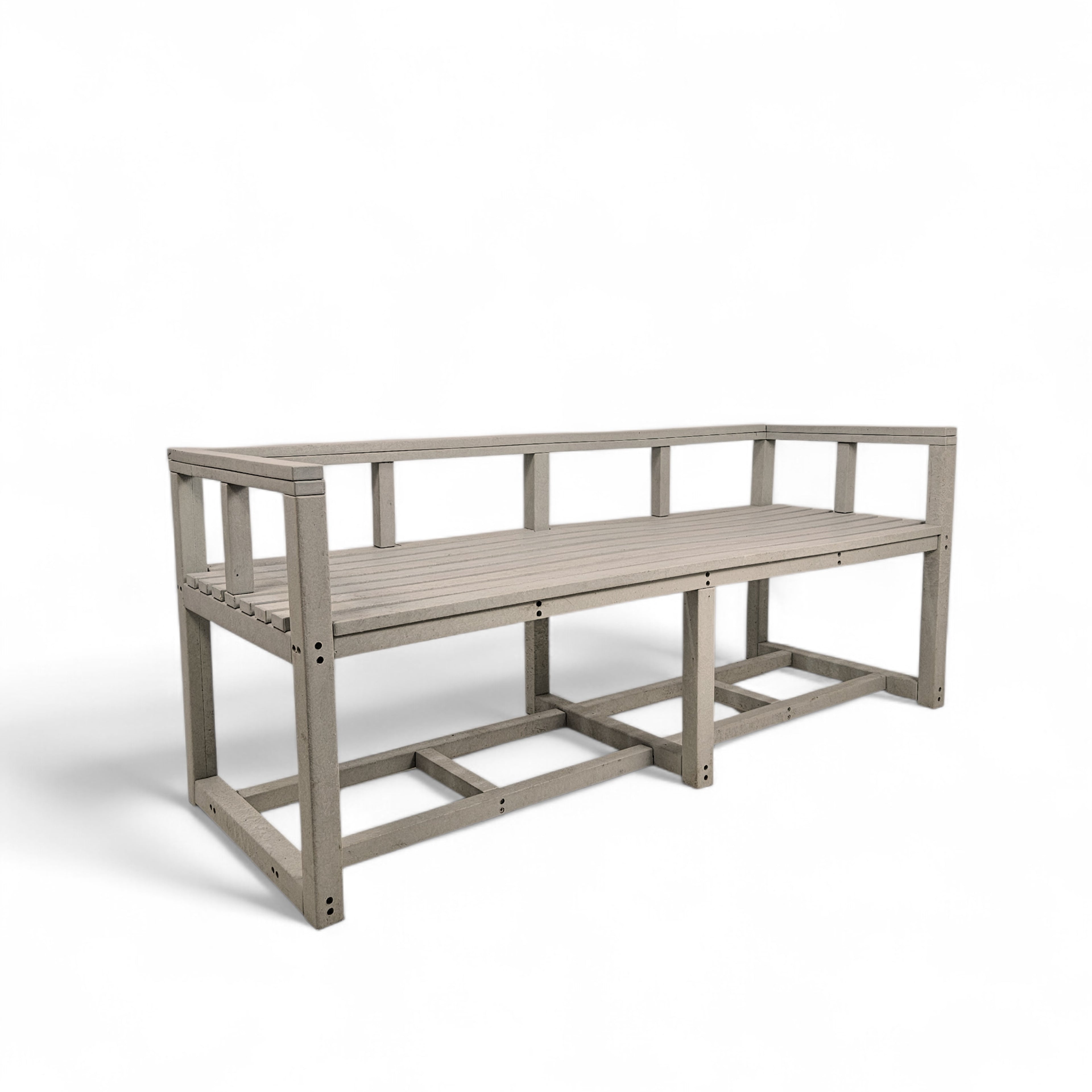 Patio eco elite 3 seater recycled plastic outdoor bench in sand color