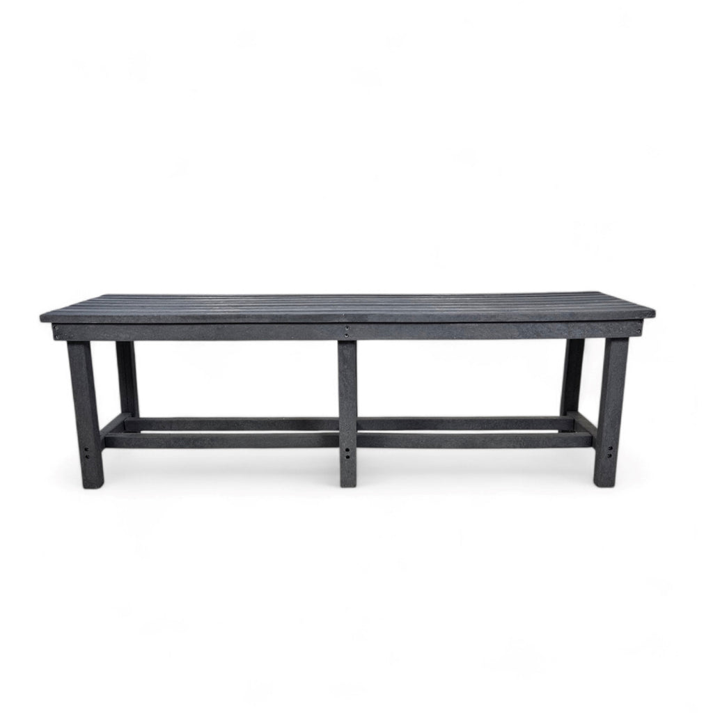 front view of eco farmhouse 3 seater bench without backrest made from plastic waste