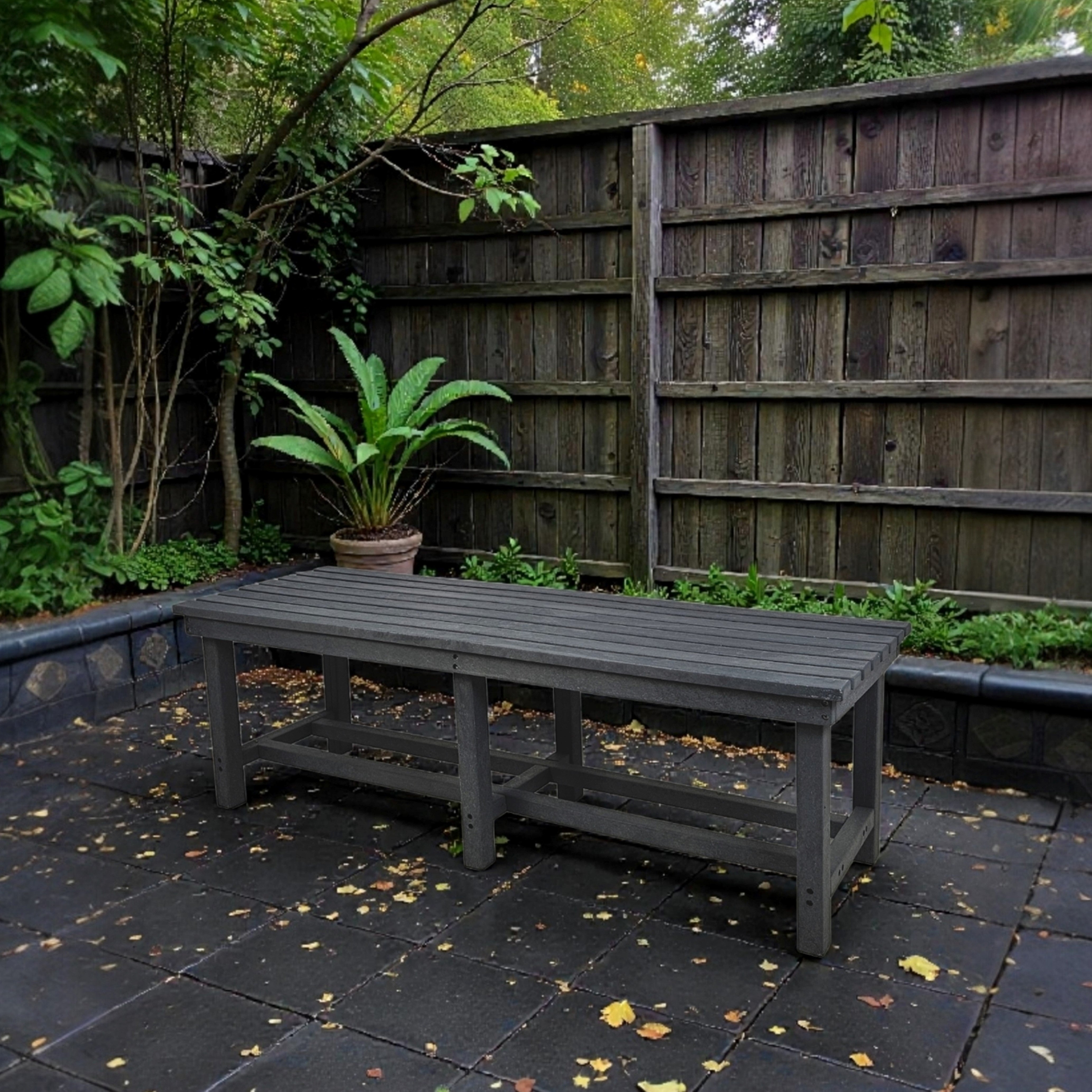 Eco Farmhouse 3 seater bench without backrest image 1
