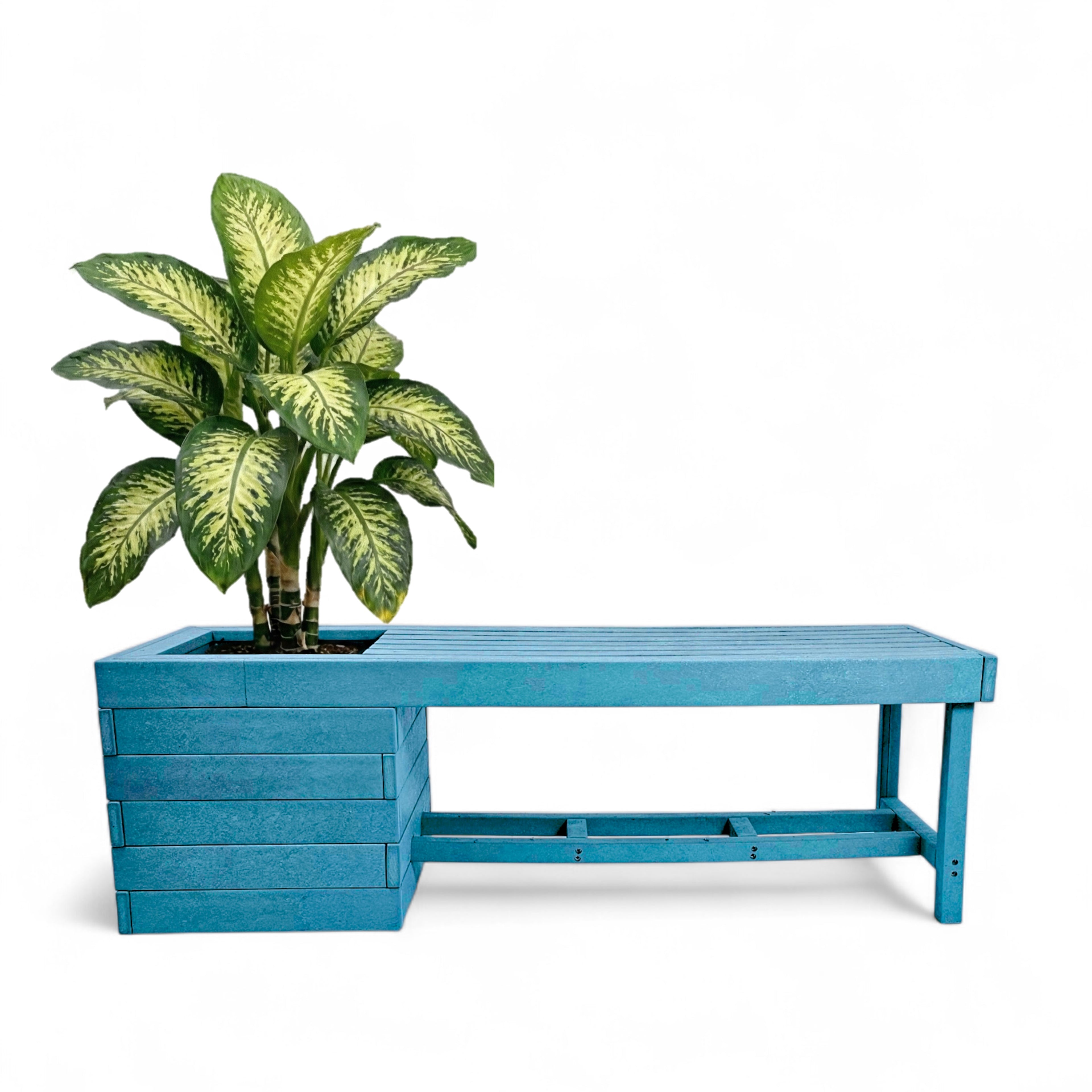 eco garden 2 seater recycled plastic outdoor pothole bench in aruba color