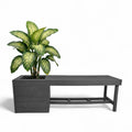 eco garden 2 seater recycled plastic outdoor pothole bench in grey color