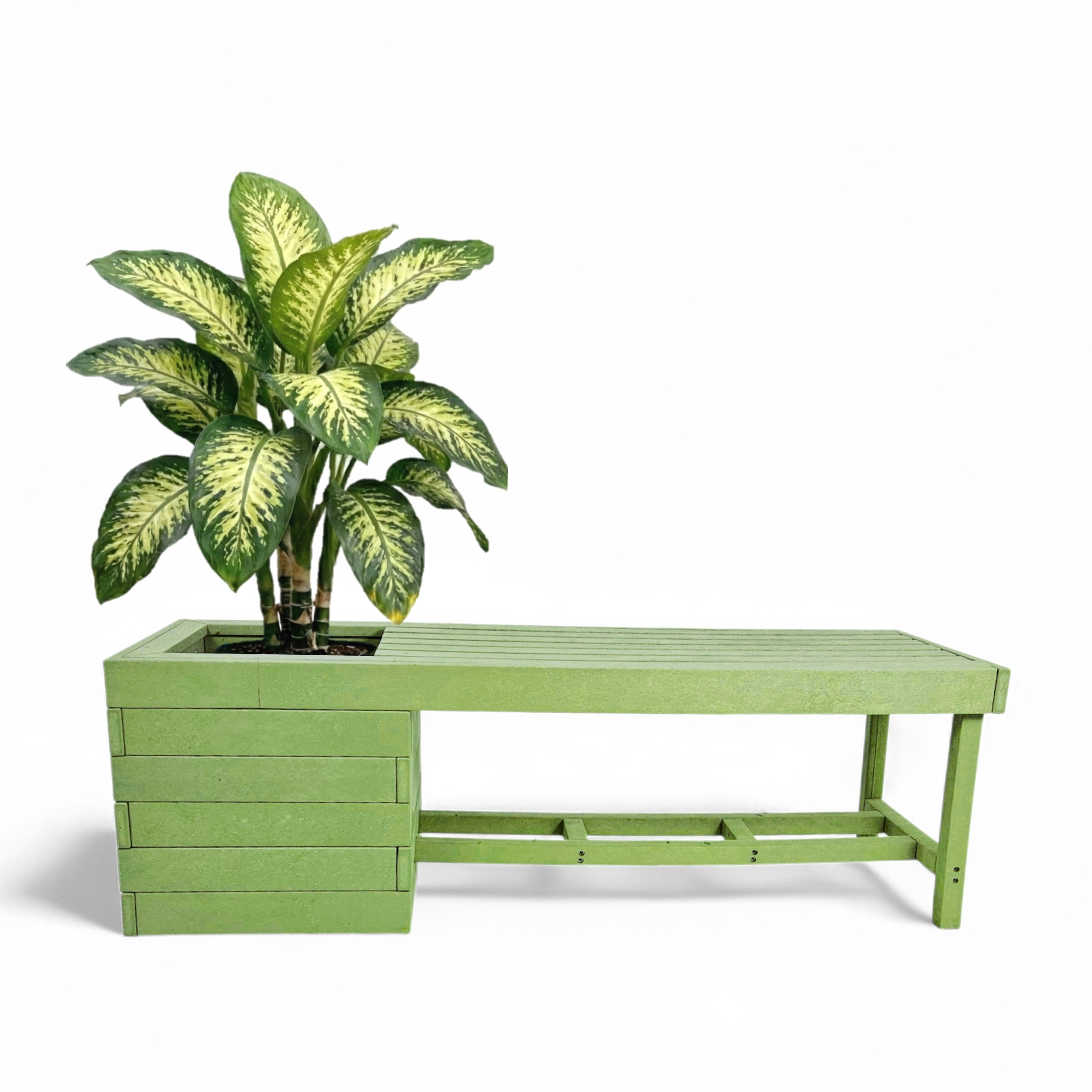 eco garden 2 seater recycled plastic outdoor pothole bench in mint color