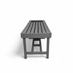 side view of eco garden 2 seater outdoor pothole bench made from plastic waste