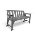 Patio eco urban 3 seater recycled plastic outdoor bench with backrest and armrest in grey color