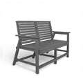 Eco vintage 2 seater recycled plastic outdoor bench with backrest and armrest in grey color