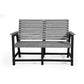 Eco 2 seater bench with backrest with armrest