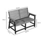 Eco 2 seater bench with backrest with armrest
