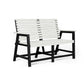 Eco 2 seater bench with backrest with armrest