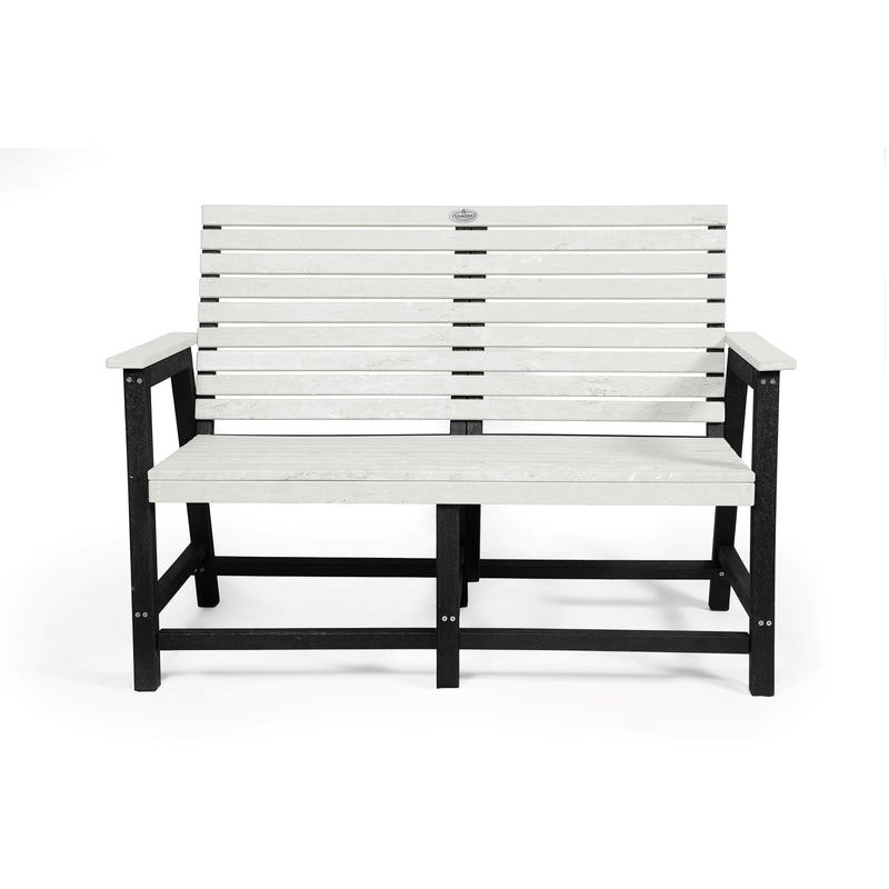 Eco 2 seater bench with backrest with armrest