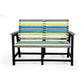 Eco 2 seater bench with backrest with armrest