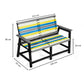 Eco 2 seater bench with backrest with armrest