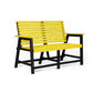 Eco 2 seater bench with backrest with armrest