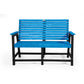 Eco 2 seater bench with backrest with armrest