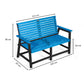 Eco 2 seater bench with backrest with armrest