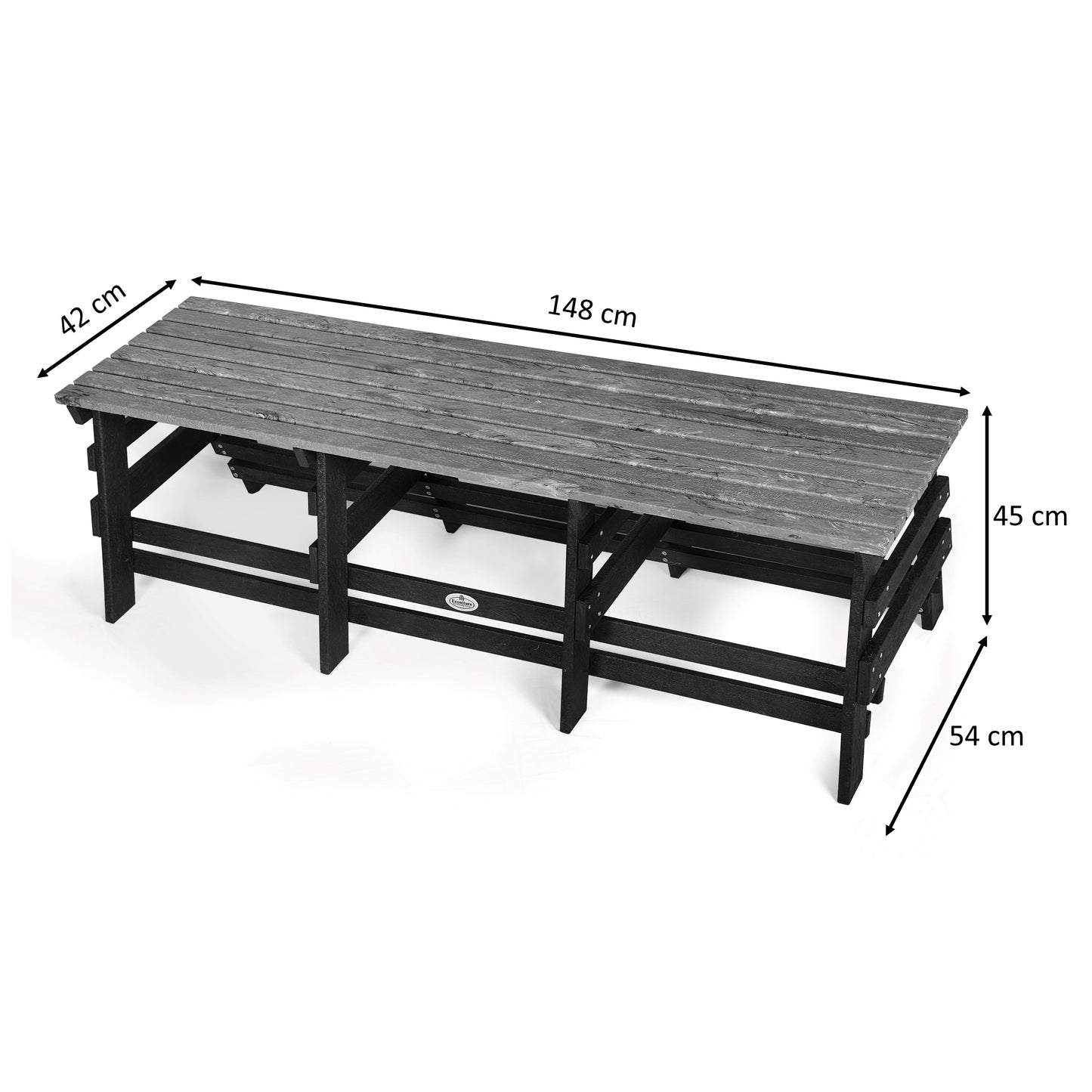 Eco 3 seater bench without backrest