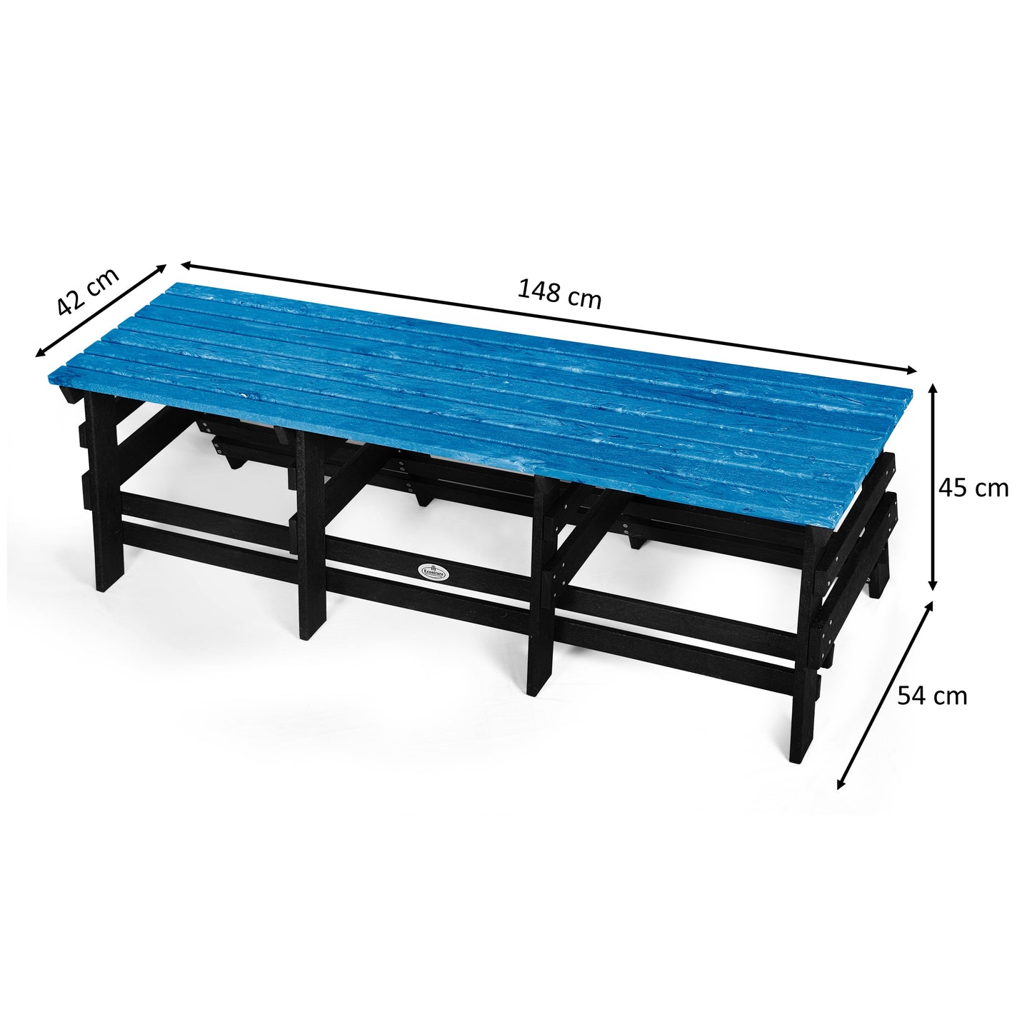 Eco 3 seater bench without backrest