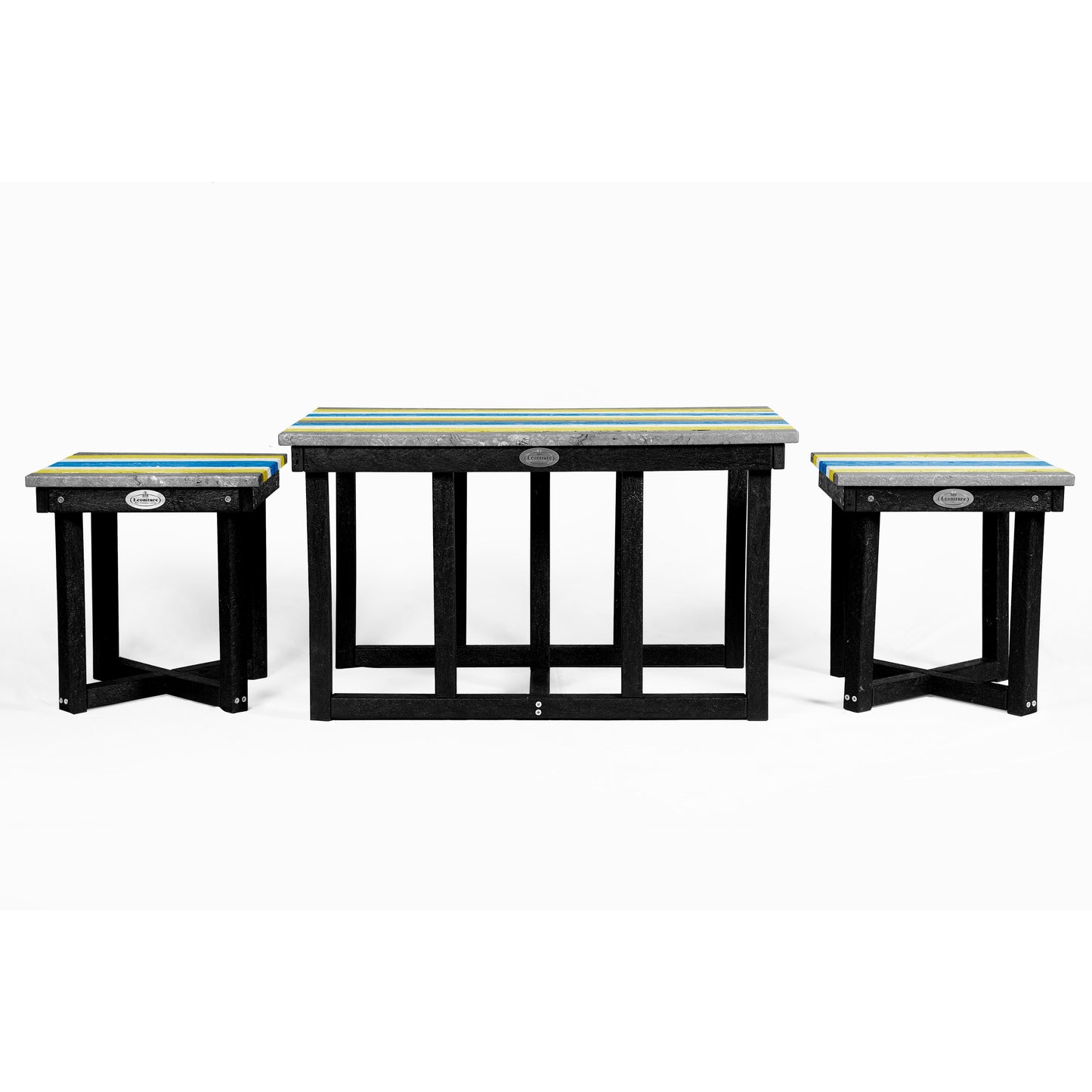 Eco cuboid coffee table with 2 stools